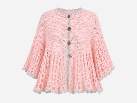 Handcrafted Poncho Sweater from the 1960s
