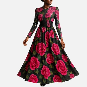 Vintage 1980s Liancarlo Silk Gown | Fuchsia Floral Sequin Evening Dress,  Size 10 - Etsy
