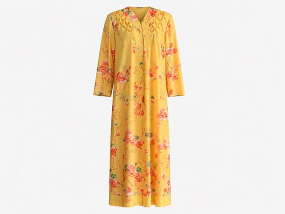 1970s Wildcrest Maxi Dress | Yellow Floral Patten | Will Fit Medium and Large