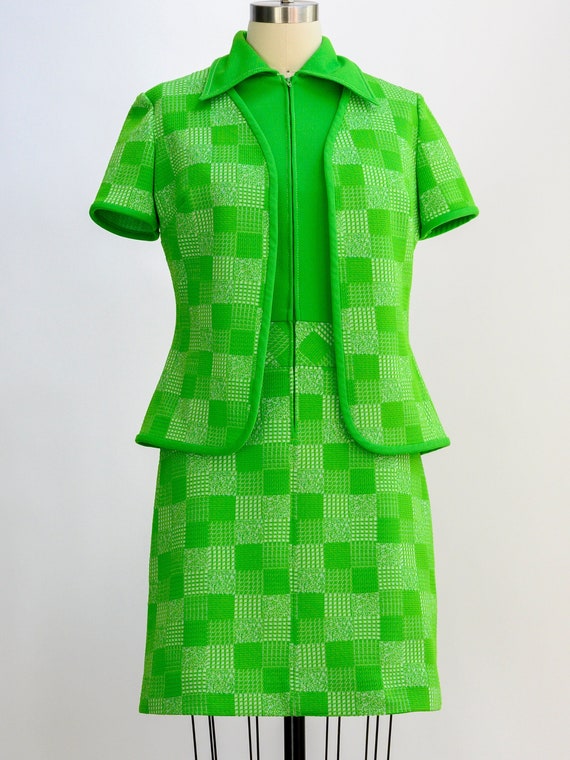 Perfect 1970s vintage Cassee polyester dress suit 