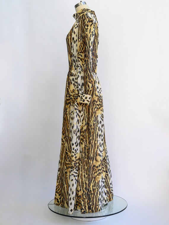 Vintage animal print hostess dress, maxi gown fro… - image 6