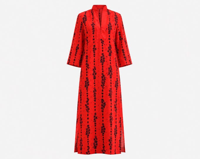 One-of-a-Kind "Queen Bee" Red and Black Caftan from the 1970s