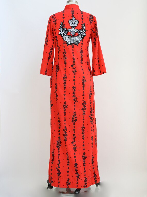 Vintage red and black caftan, kaftan. One-of-a-ki… - image 8