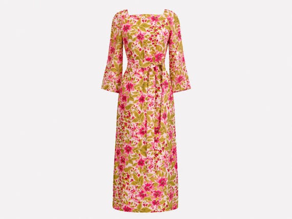 Stunning Silk Hostess Dress from the 1960s