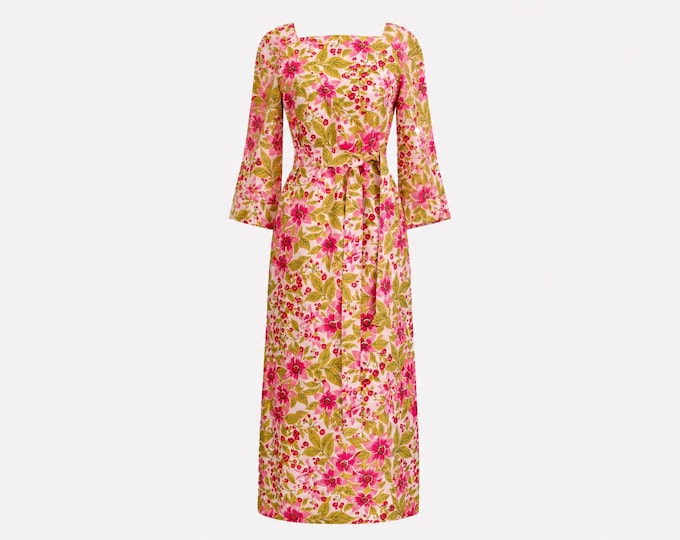 Stunning Silk Hostess Dress from the 1960s