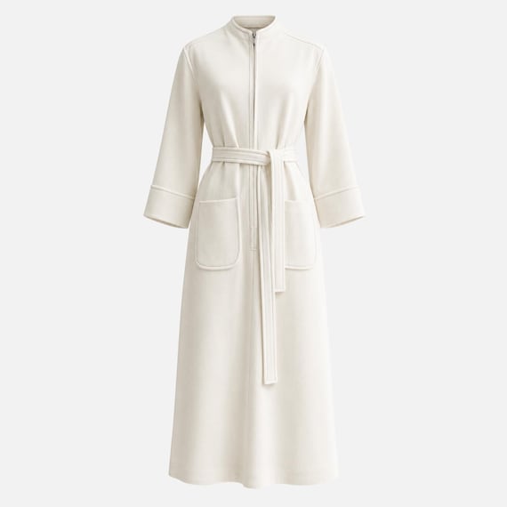 1960s Lady Carol Belted Midi Dress with Belt | Contrast Stitching | Size Medium