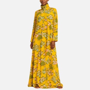 long sleeve lounge dresses Kojanyu Women's Cotton Blend Long Sleeve Maxi Shirt Dresses 2026 Casual Loose Fit Button V Neck Lounge Dresses