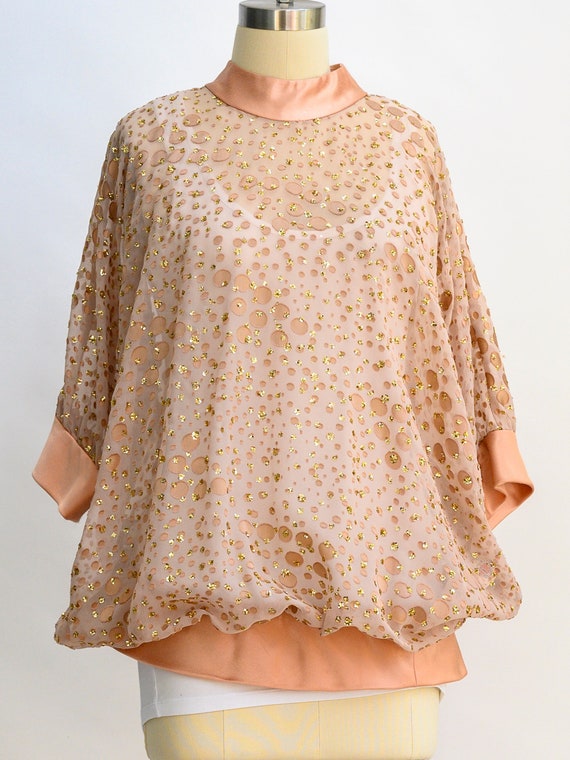 Vintage sparkle tunic blouse from the 1970s. Stun… - image 1