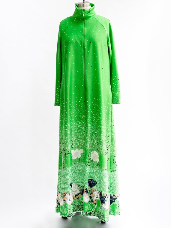 00’s Beige and Brown Nylon and Silk Caftan by Dvf main image 1