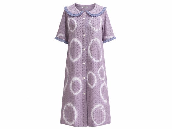 1970s Maxi Dress | Tie-dye Cotton Eyelet Lace Fabric | Will Fit Small-medium