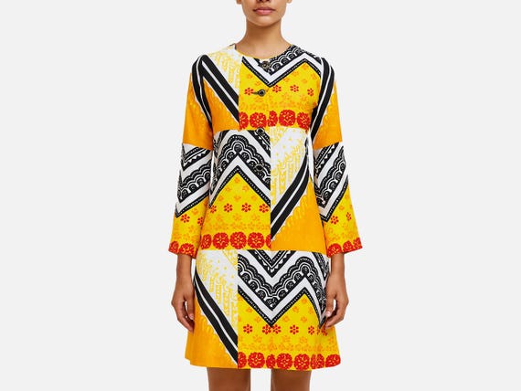 1960s BH Wragge Silk Mini Dress: Vintage Geometri… - image 17