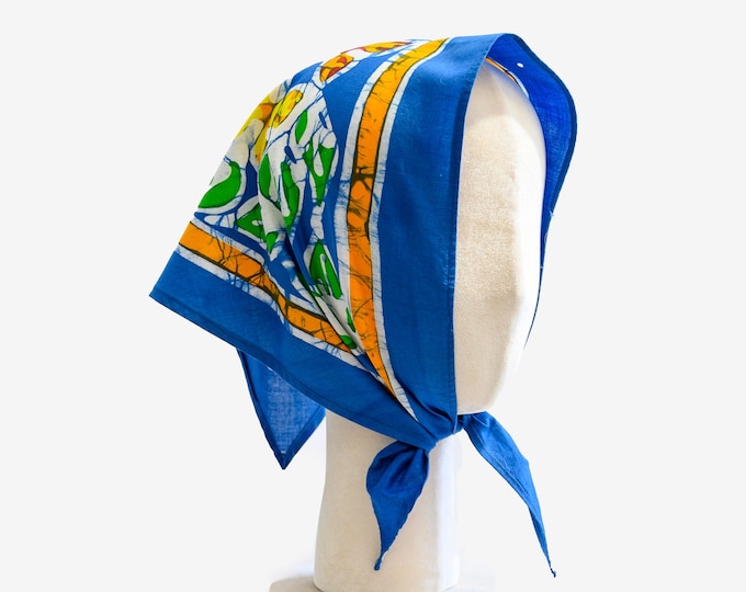 Exceptional vintage tropical headscarf from the 1960s