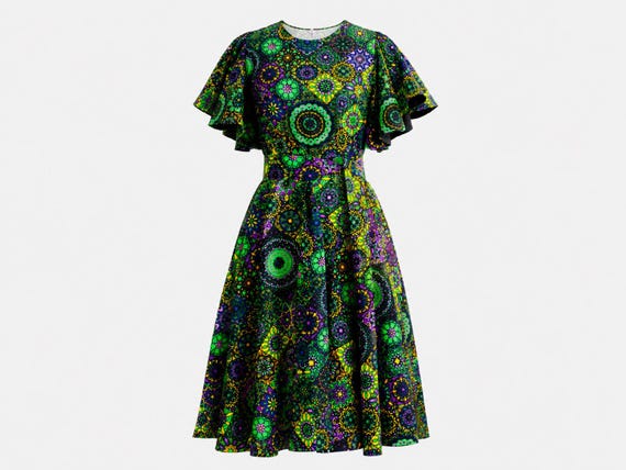 Exceptional Flutter Dress from the 1980s