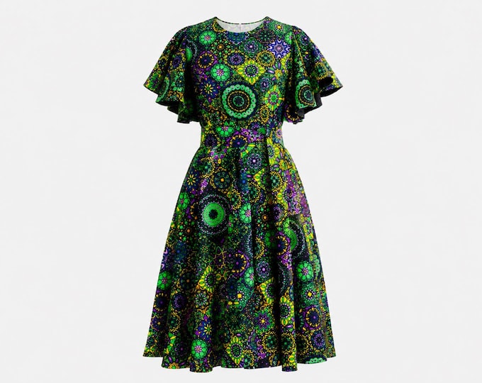 Exceptional Flutter Dress from the 1980s
