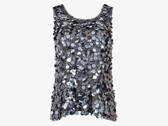 1990s Oscar de la Renta Sequin Pailette Tank Top | NWT  | Size Large (Will Fit Medium Too)