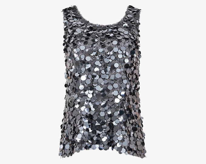 1990s Oscar de la Renta Sequin Pailette Tank Top | NWT  | Size Large (Will Fit Medium Too)