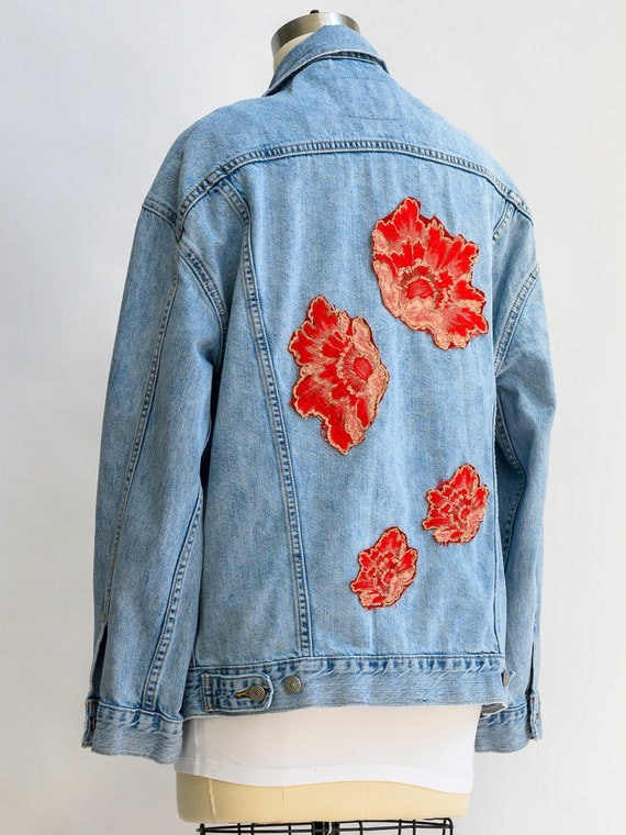ExceptionalVintageNY One-of-a-Kind Floral Denim Jacket