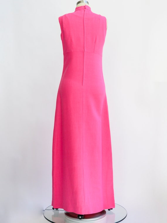 Vintage pink heavyweight linen hostess dress from… - image 9