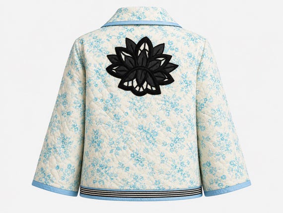 One-of-a-Kind "Black Lotus" Bed Jacket from the 1970s