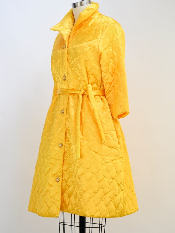 Vintage yellow satin bed jacket from the 1960s. O… - image 3