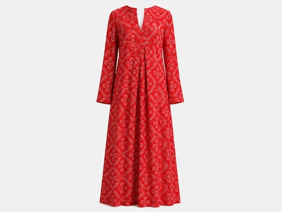 Bandana Fabric Kaftan from the 1970s