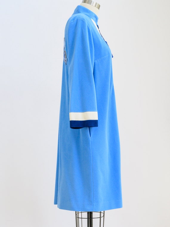 Vintage fleece column gown from the 1970s with la… - image 5