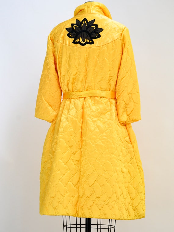 Vintage yellow satin bed jacket from the 1960s. O… - image 2