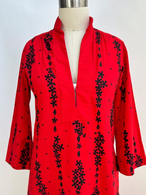 Vintage red and black caftan, kaftan. One-of-a-ki… - image 2