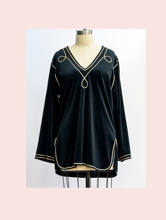 Vintage Bill Tice velvet tunic from the 1980s. St… - image 1