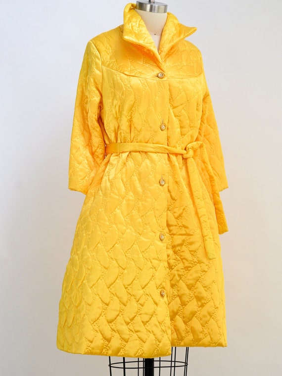 Vintage yellow satin bed jacket from the 1960s. O… - image 1