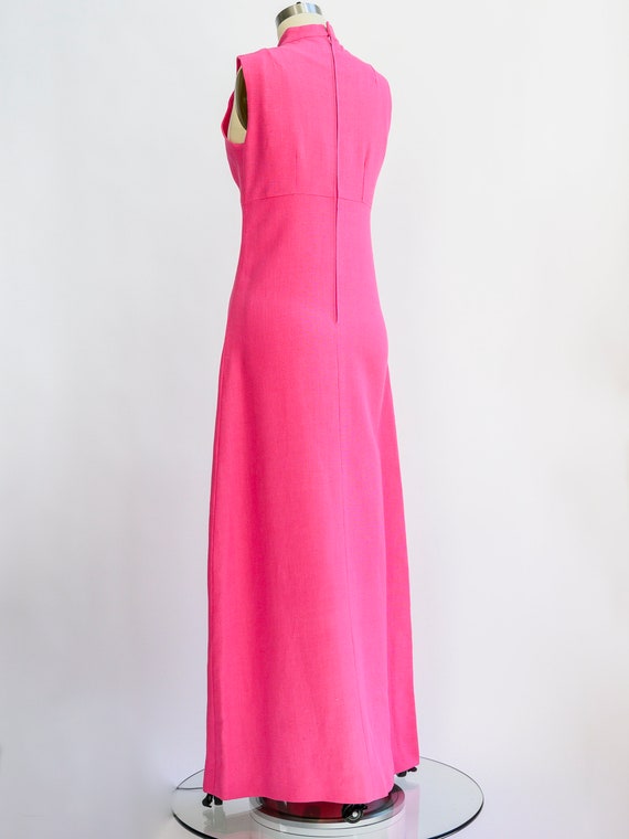 Vintage pink heavyweight linen hostess dress from… - image 10