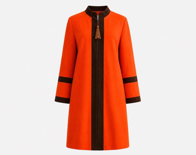 1960s Mod Orange Scooter Dress | Gogo Dress | Loungewear