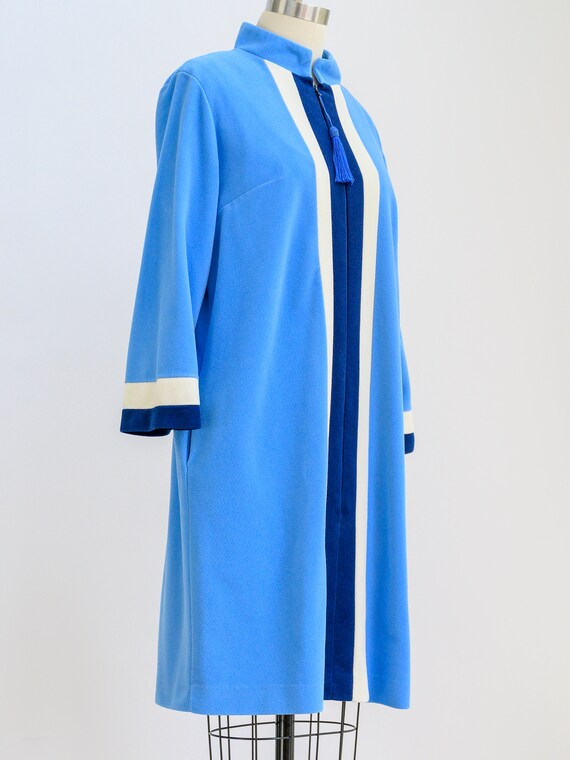 Vintage fleece column gown from the 1970s with la… - image 7