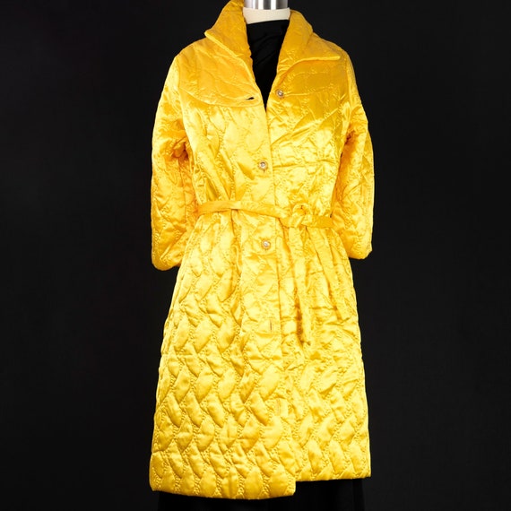 Vintage yellow satin bed jacket from the 1960s. O… - image 6