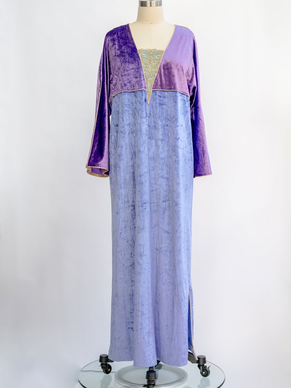 Vintage Bill Tice purple velvet dressing gown from