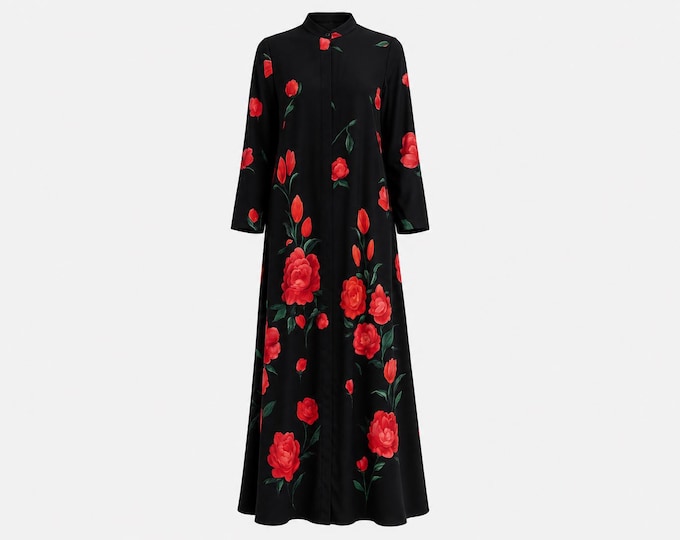 1970s TV Loungers Floral Maxi Dress | Lounging Gown | Size Medium