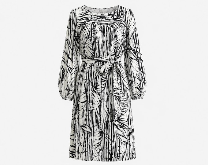 1960s Edith Flagg Mini Dress | Black and White Plissé Pleats | Vintage Size 10 (Modern Size 8)