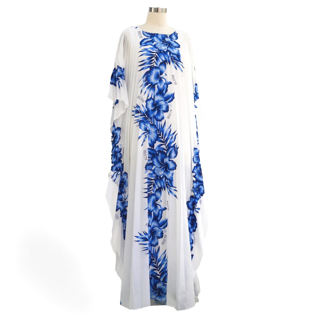 1970s Royal Creations Hawaiian Aloha Floral Pleated Caftan | Vintage ...