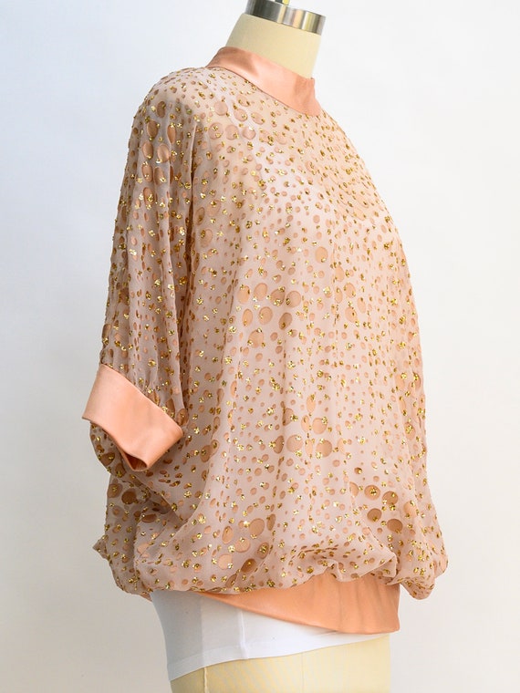 Vintage sparkle tunic blouse from the 1970s. Stun… - image 2