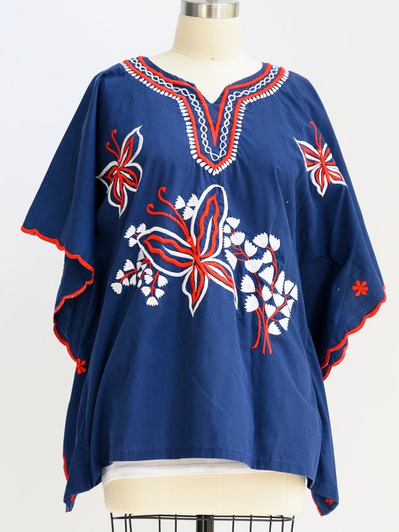 Vintage mini caftan from the 1970s. Embroidered w… - image 6