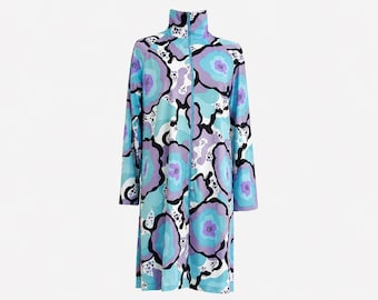 1960s Eduardo Pucci for Travel-Lite  Mini Lounge Gown | Classic Psychadelic Print | Size Medium