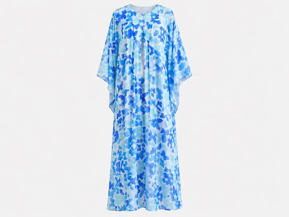 1980s Vera Sheer Chiffon Maxi Duster | Butterfly Print | OSFM