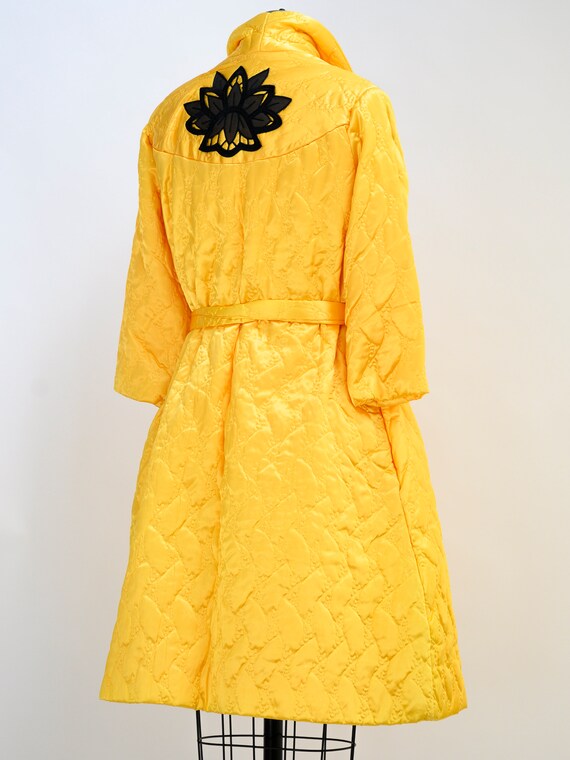 Vintage yellow satin bed jacket from the 1960s. O… - image 8