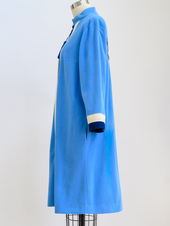 Vintage fleece column gown from the 1970s with la… - image 10