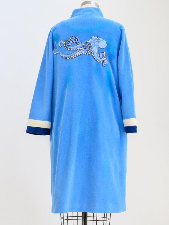 Vintage fleece column gown from the 1970s with la… - image 9