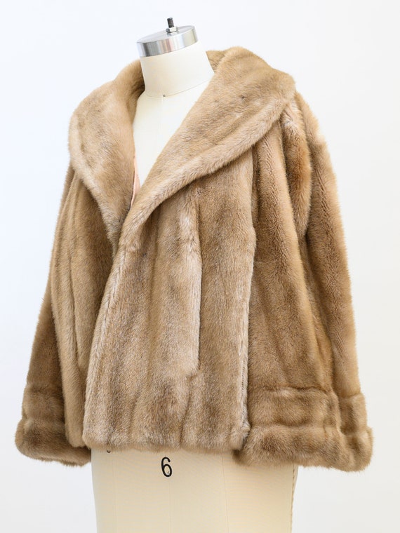 Faux Fur swing jacket from the 1970s. Capelet, st… - image 9