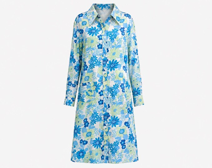 Jane Hunter Floral Shirt Dress from the 1960s
