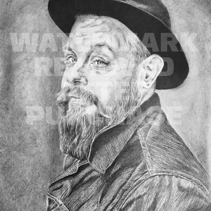Nathaniel Rateliff - Impresión artística del compositor a partir de un dibujo original y único