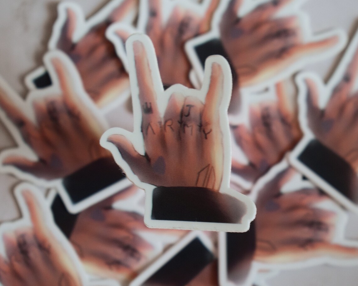 BTS Boy With Luv Jungkook JK Hand Sticker Etsy