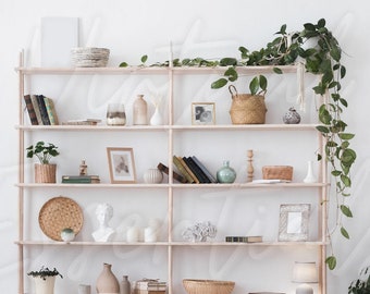 Elegant Home Office Shelf Decor - Serene Zoom Virtual Background